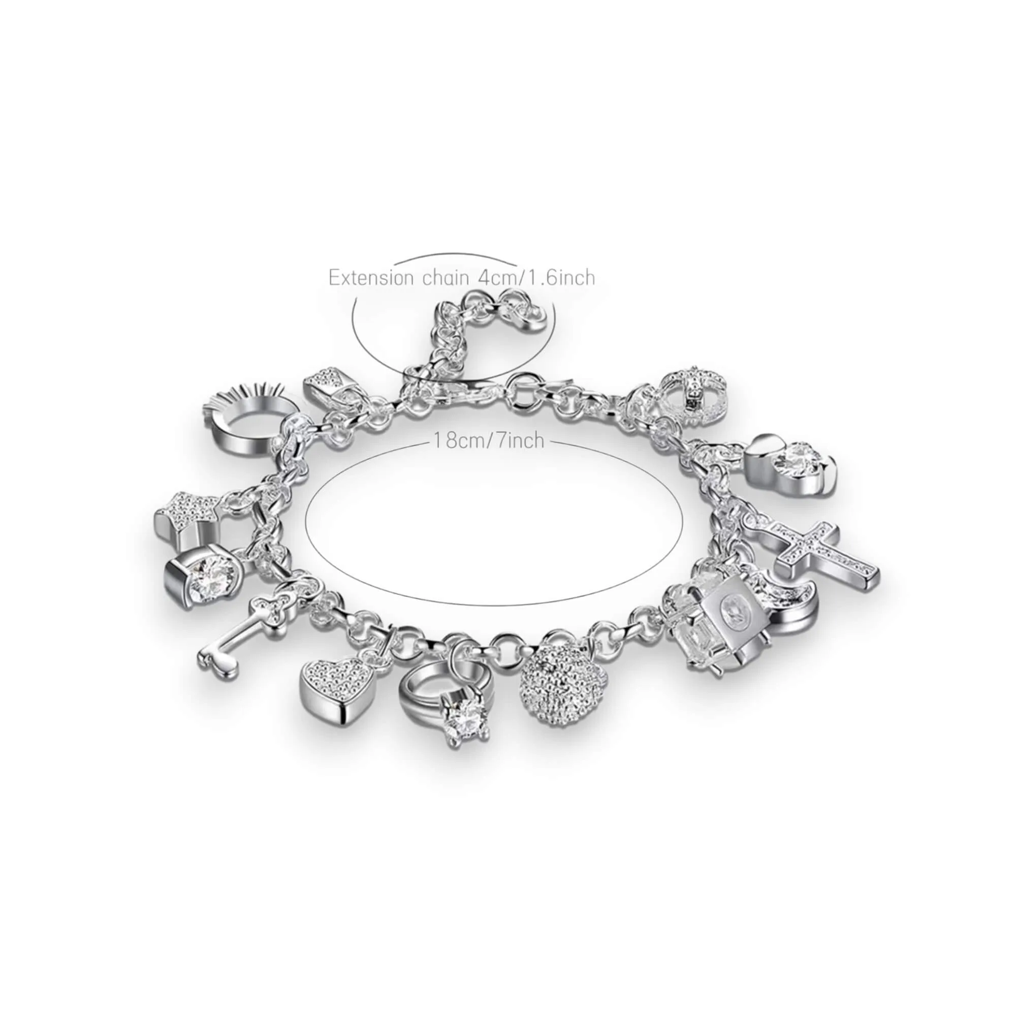 Sterling Silver Charm Bracelet