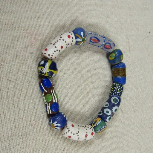 Stretch Bracelet in Multi-colored African Beads