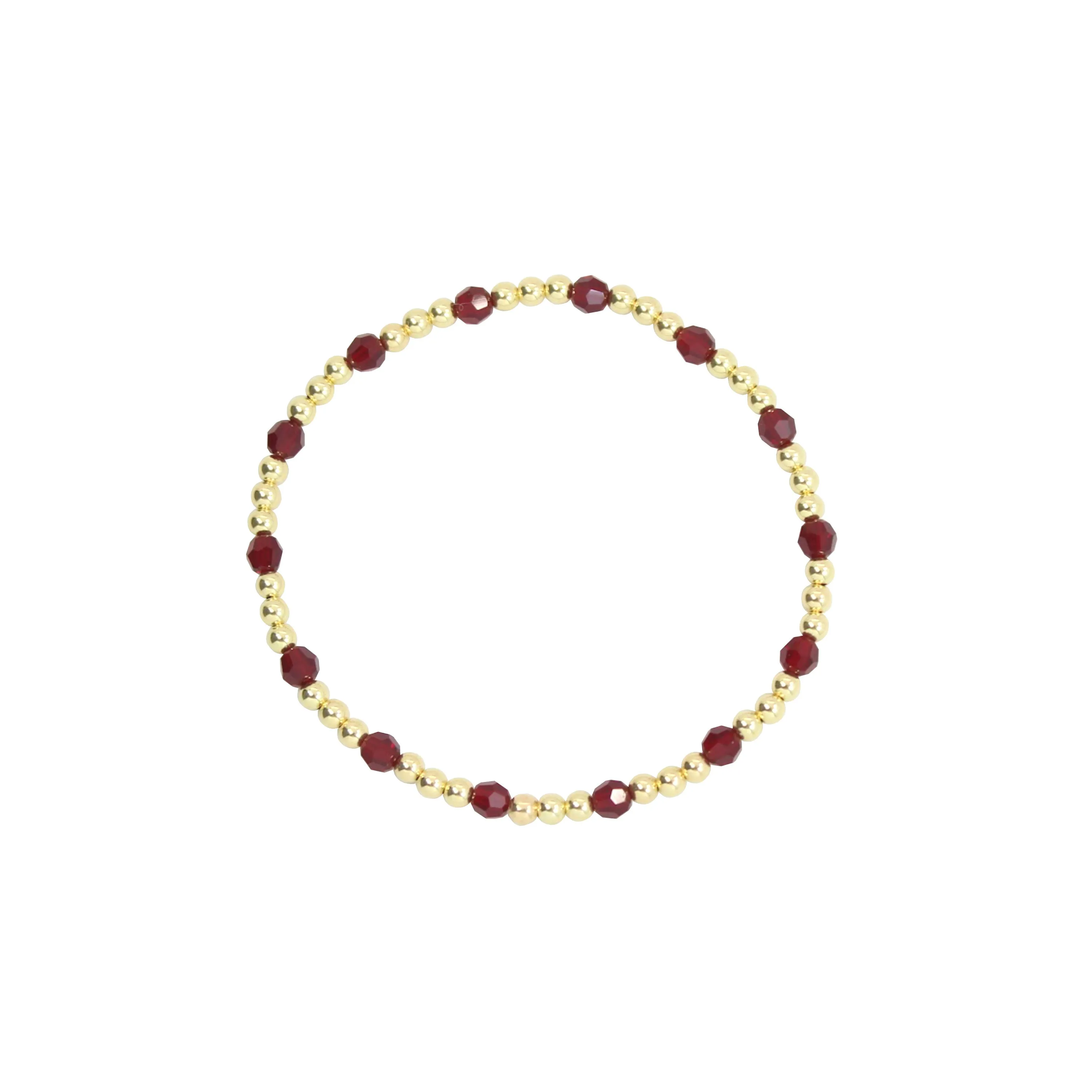 Stretchy January Birthstone Adult Dotted Bracelet (3MM   4MM beads)