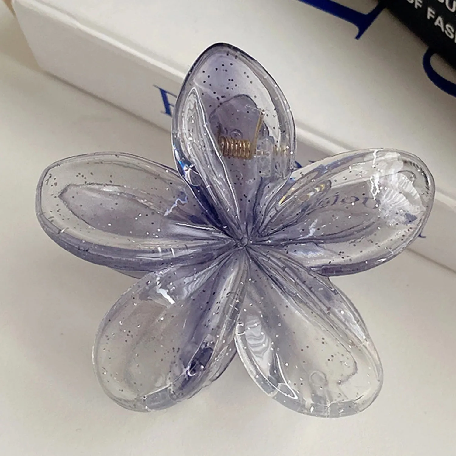 TAVIMART  -  New Women Plumeria Flower Hair Claw Tough Colorful Plastic Hairclip 7.5cm Hair Clamps Crab Hairpin Hair Accessories Girl Gift