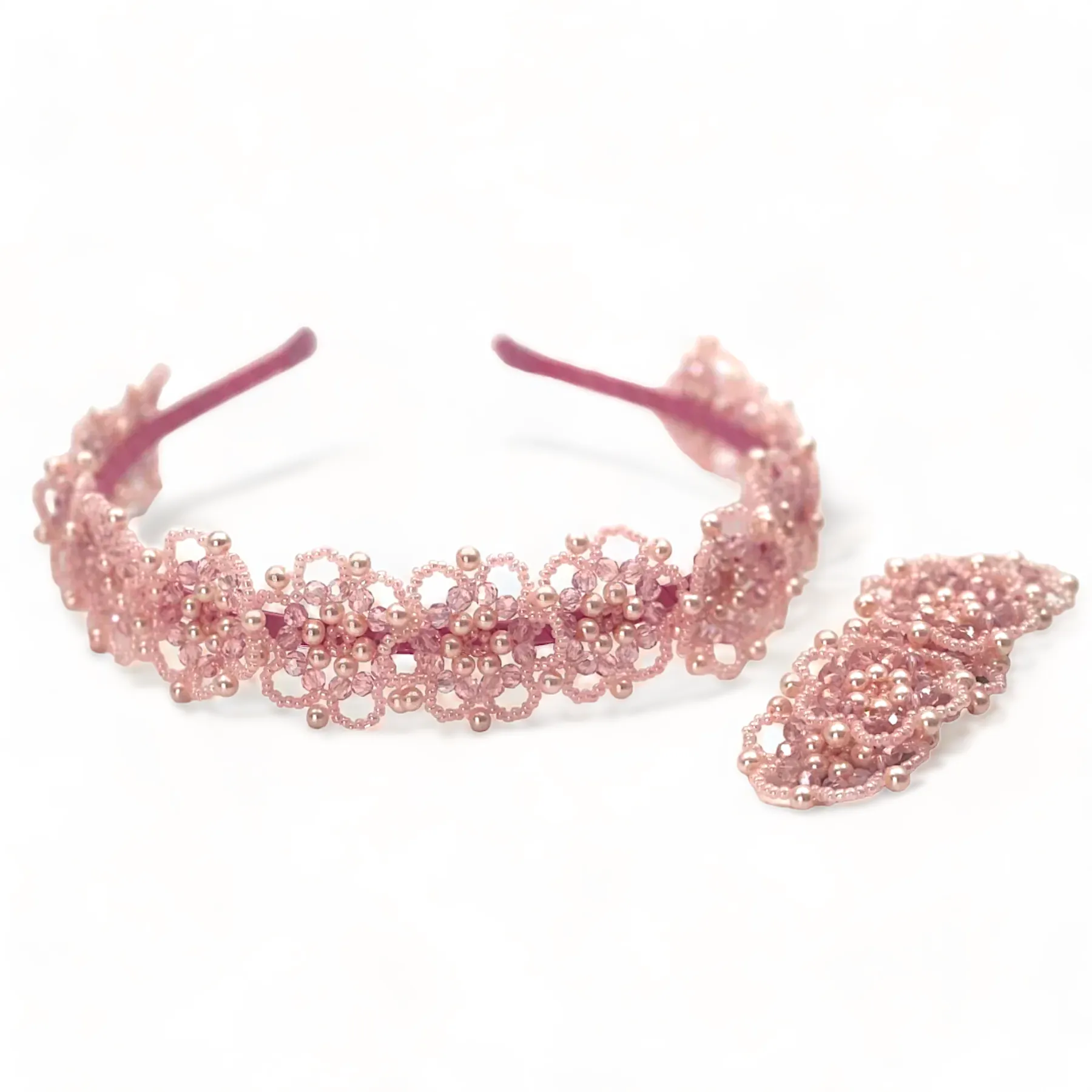The Venice Lace Pink Pearl Hair Clip