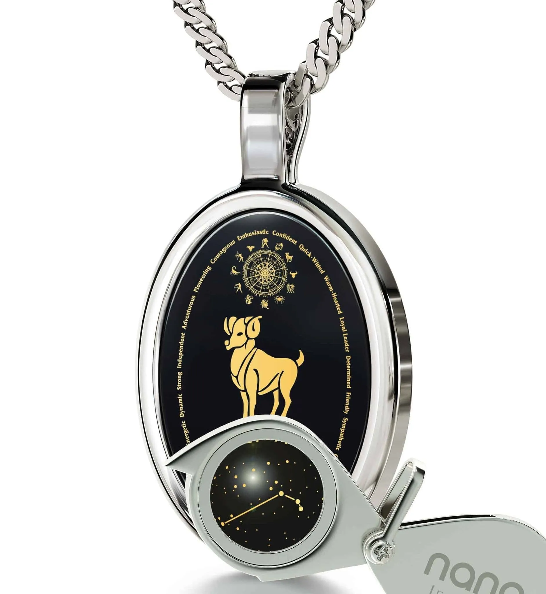 The World of Aries, 14k Gold Necklace, Onyx