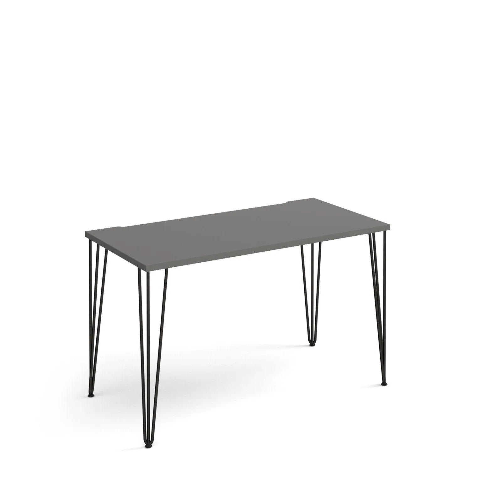 Tikal straight desk with black hairpin legs