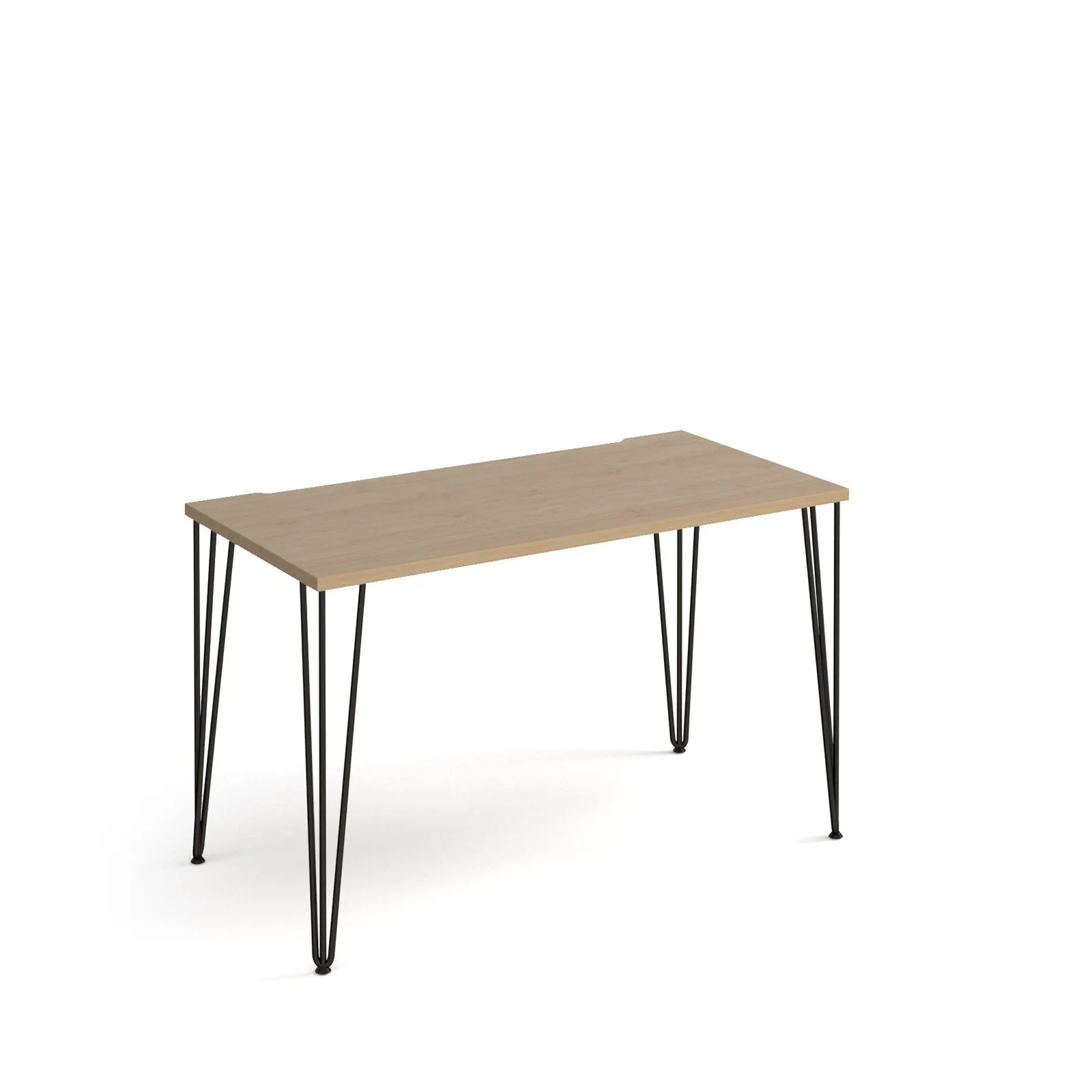 Tikal straight desk with black hairpin legs