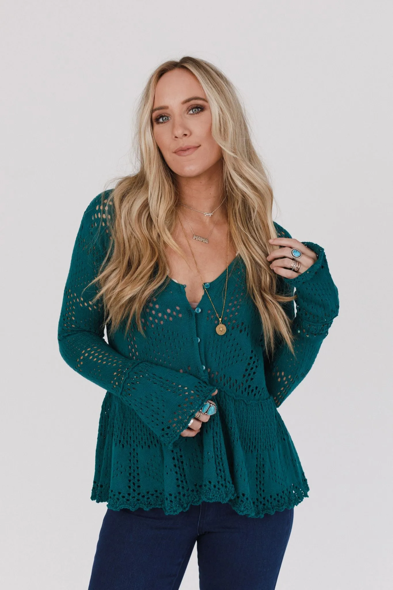 Toluca Lake Peplum Top - Teal