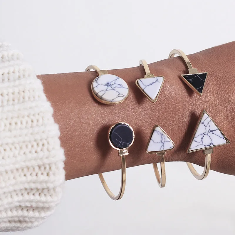 Triangle round turquoise bracelet