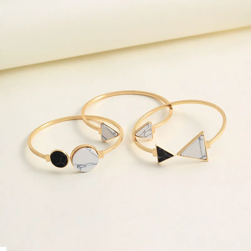 Triangle round turquoise bracelet