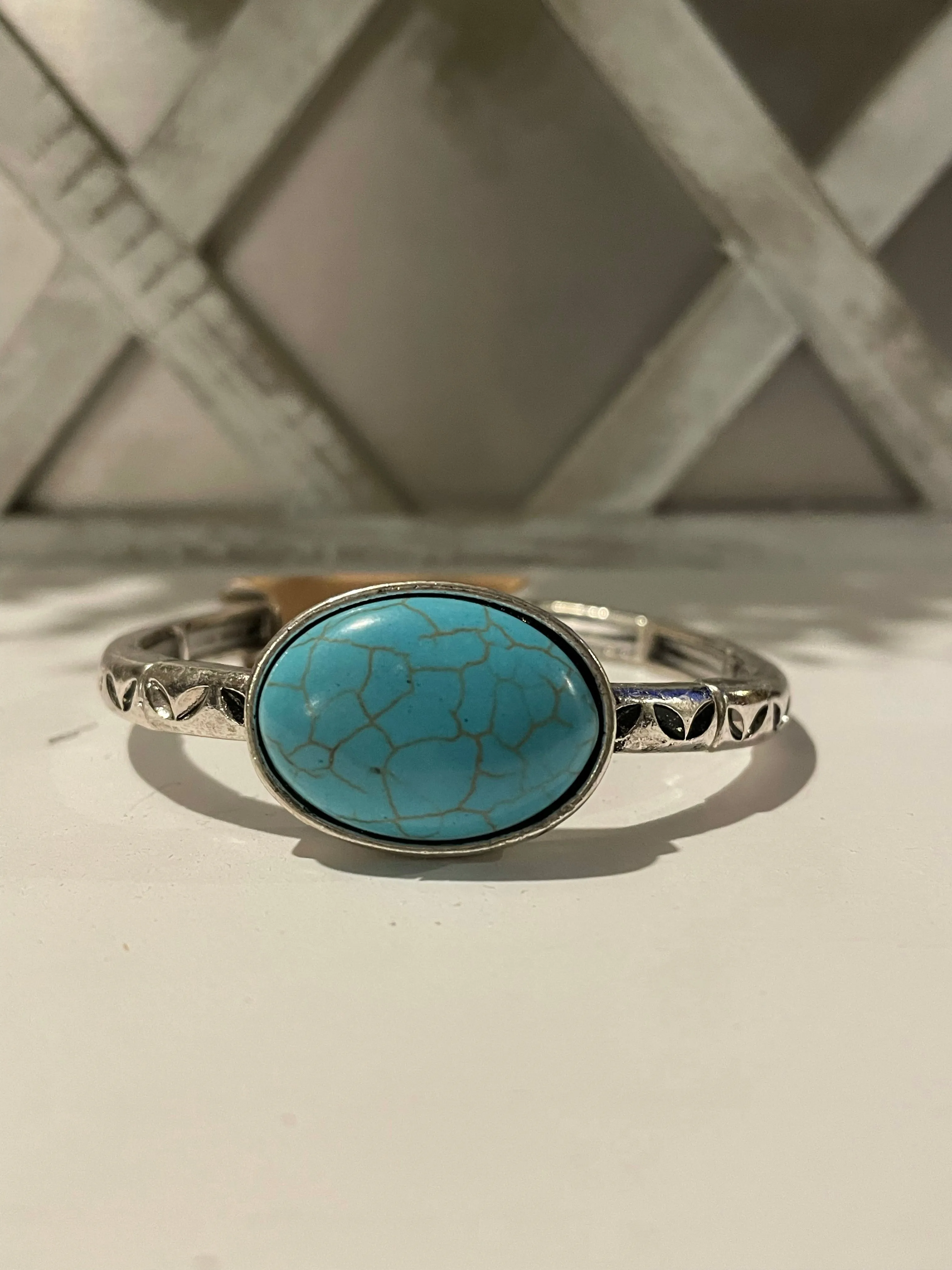 Turquoise / Silver Round Stone Bracelet