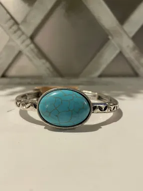 Turquoise / Silver Round Stone Bracelet