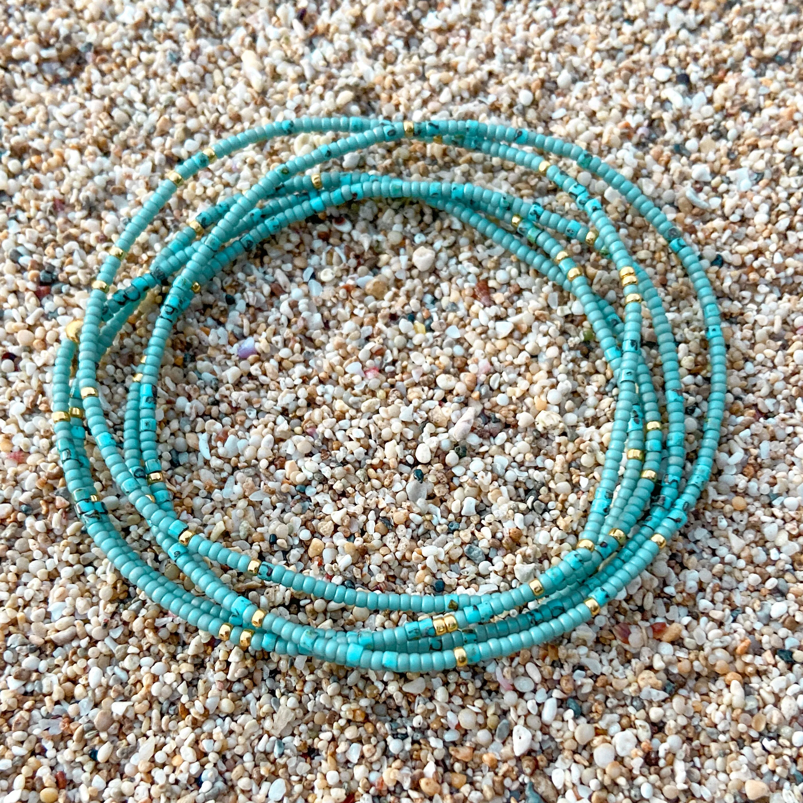 Turquoise with Gold ~ 33"