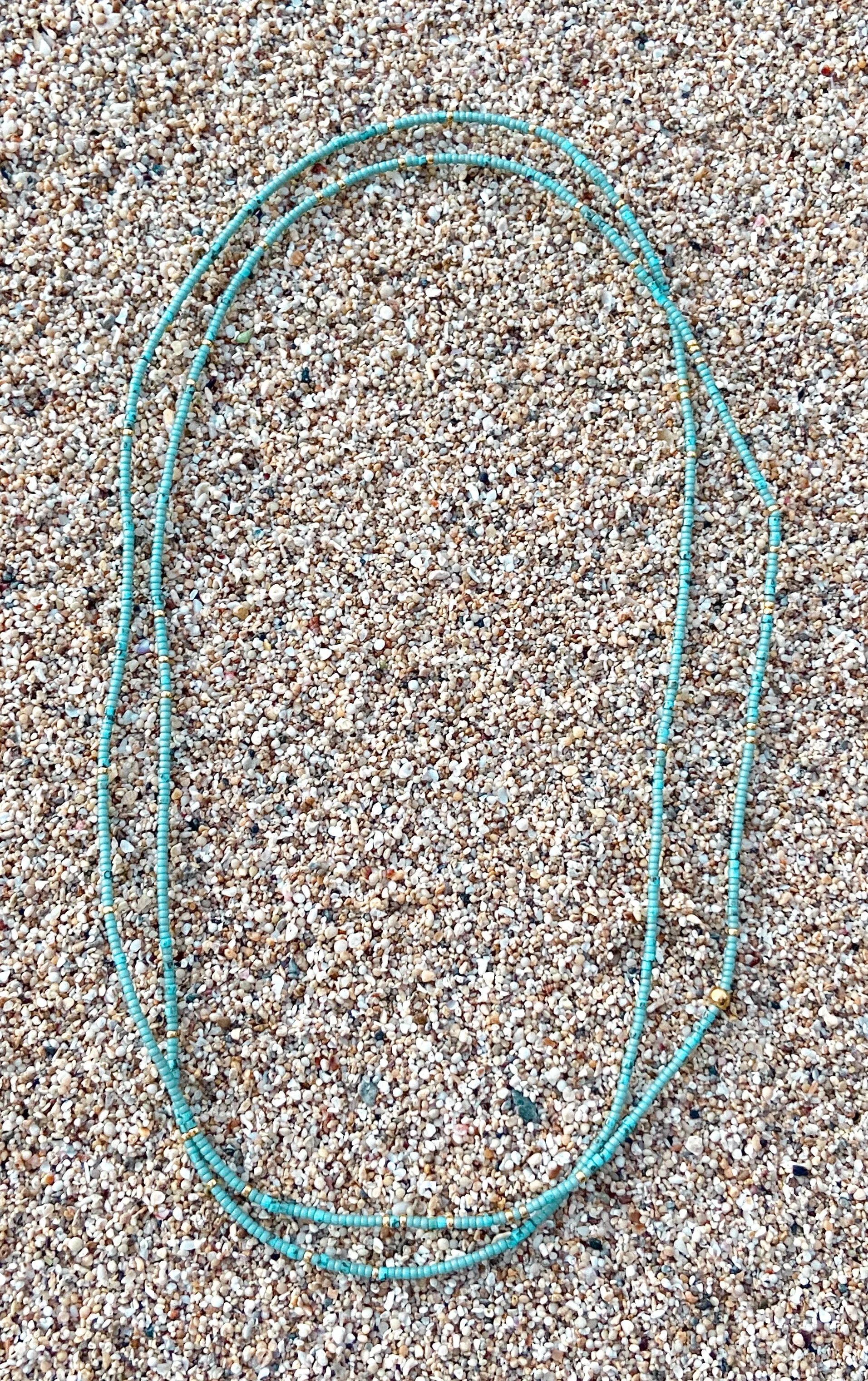 Turquoise with Gold ~ 33"
