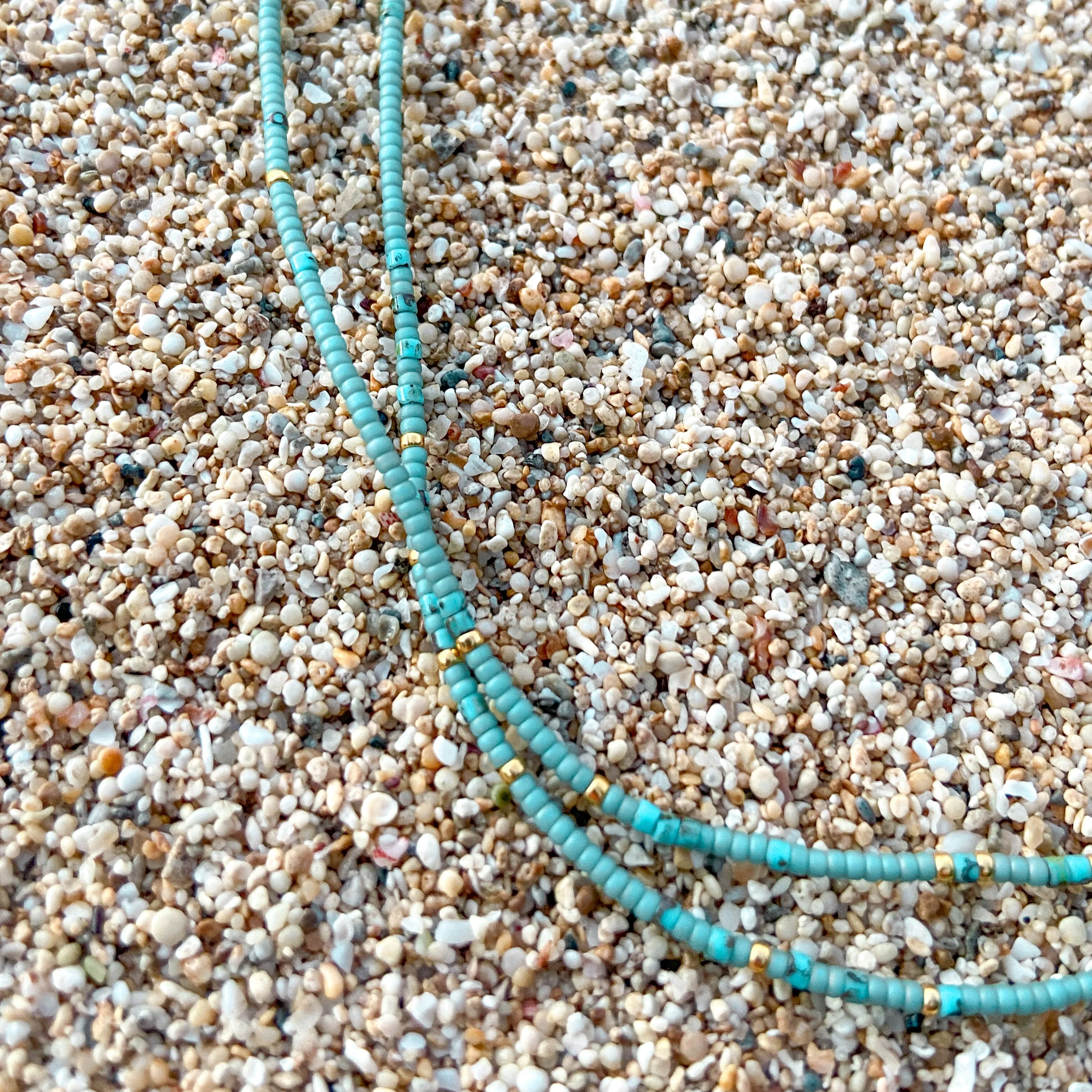 Turquoise with Gold ~ 33"