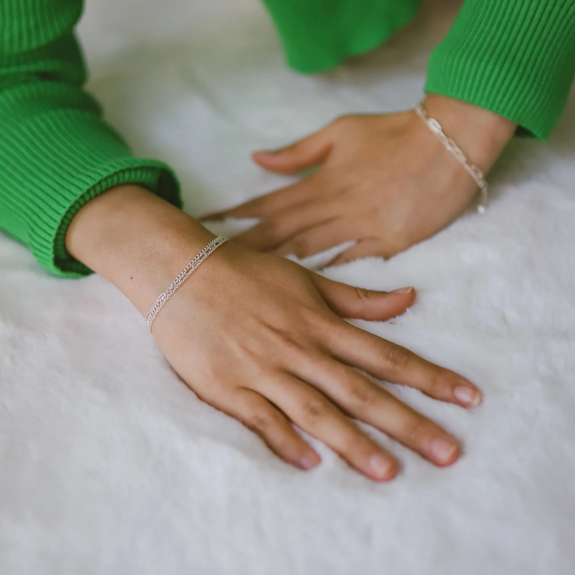 Twist chain bracelet silver