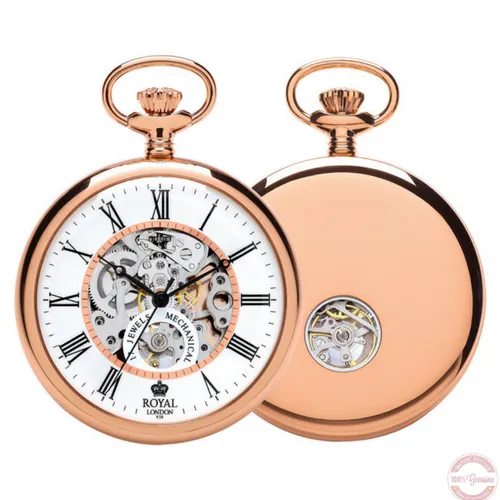 Unisex Mechanical Rose Gold Pocket Watch – Elegant & Timeless Design