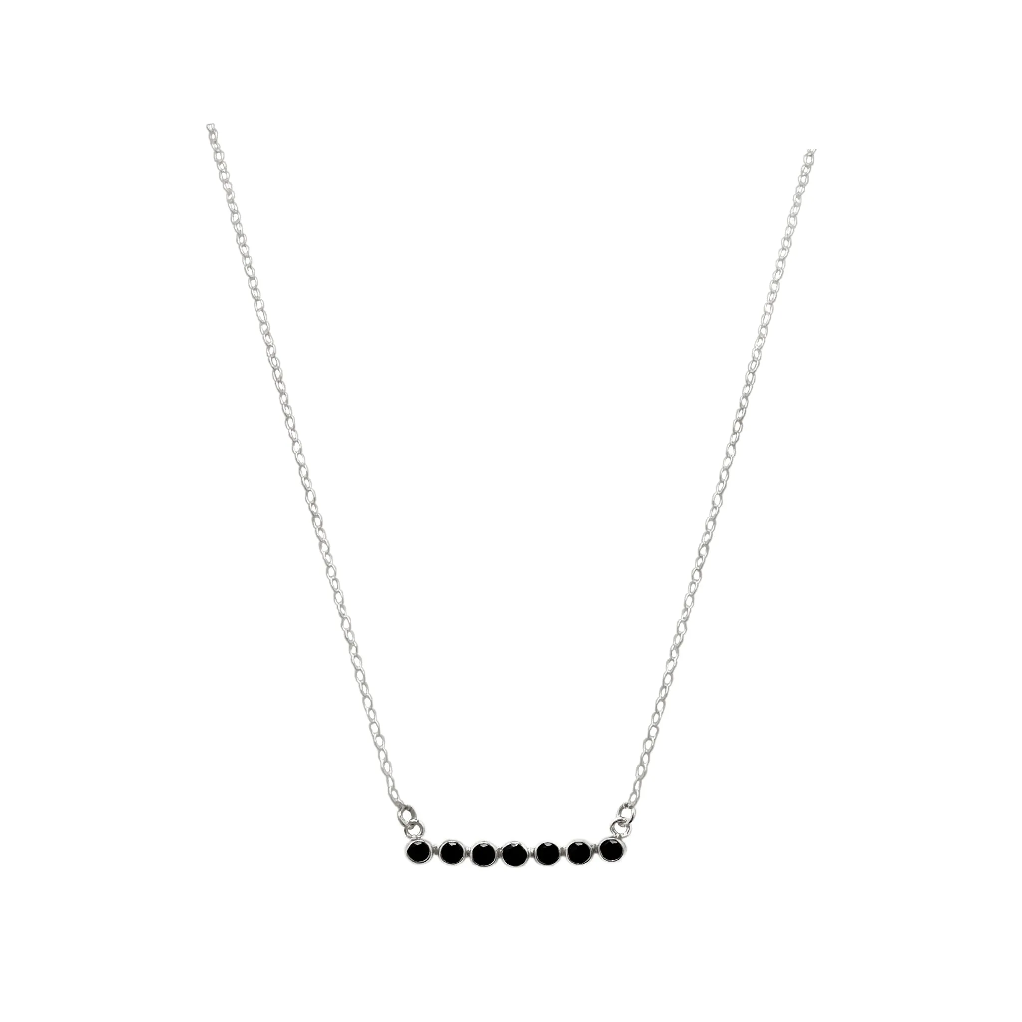 Vera, Black Onyx Bar Necklace