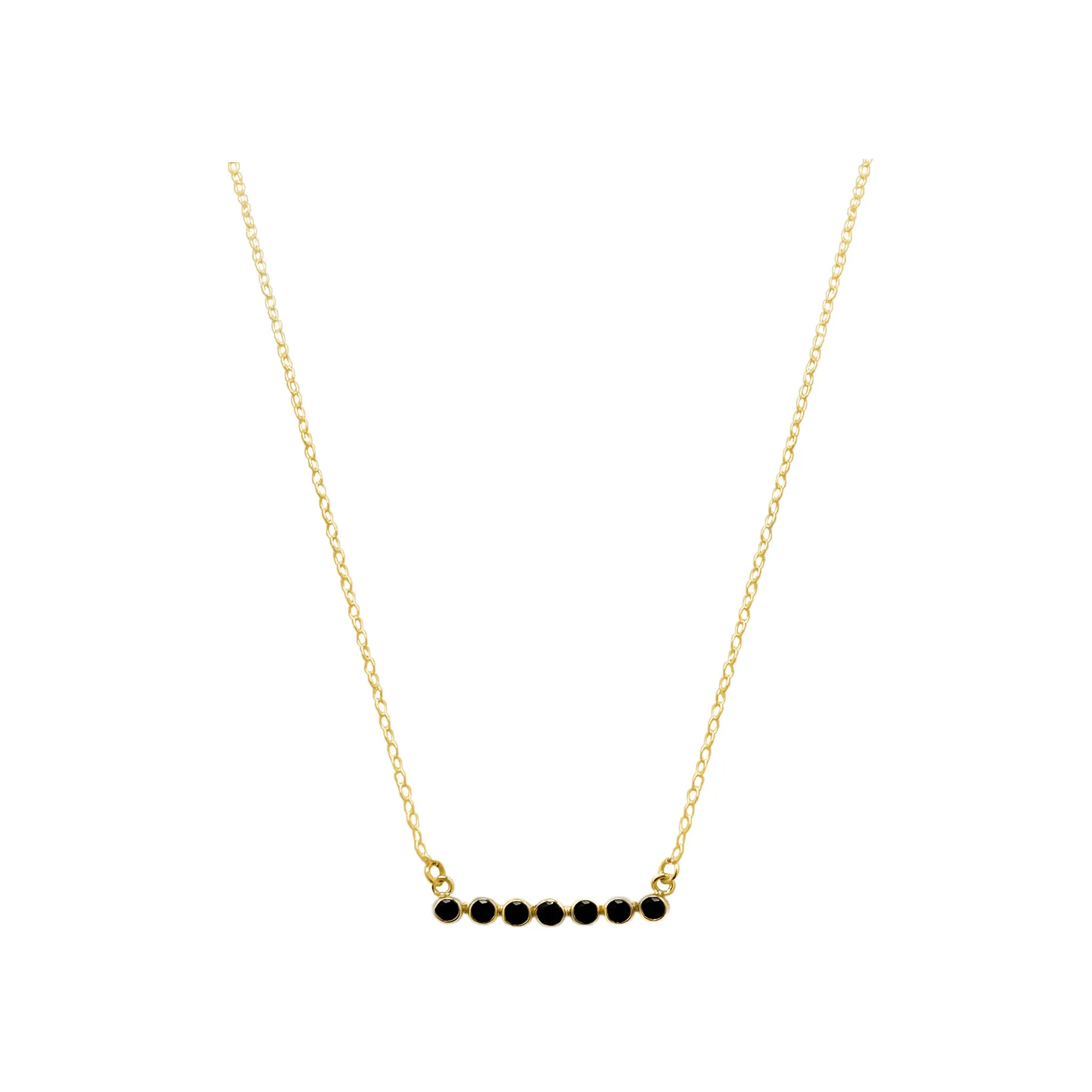 Vera, Black Onyx Bar Necklace