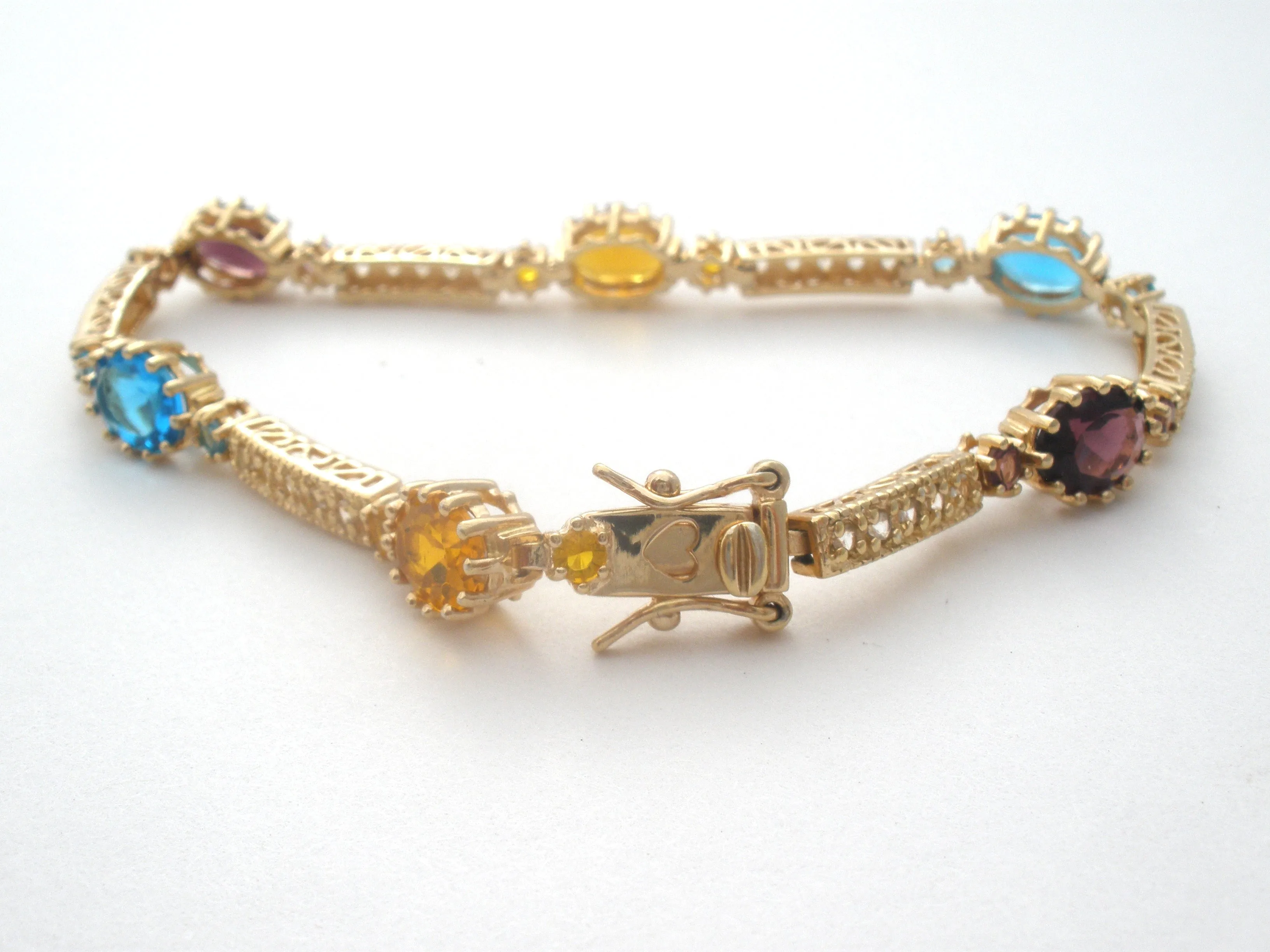 Vermeil Multi Gemstone Bracelet DL 7.25"