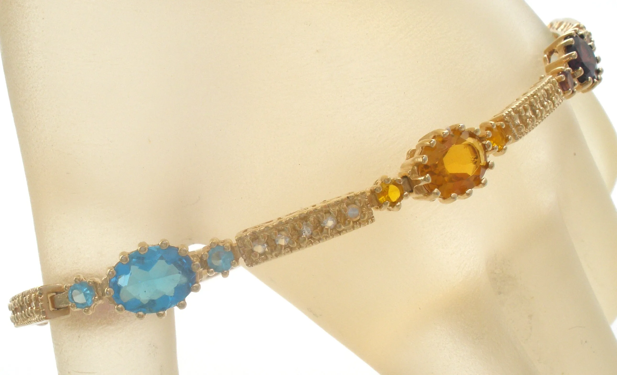 Vermeil Multi Gemstone Bracelet DL 7.25"