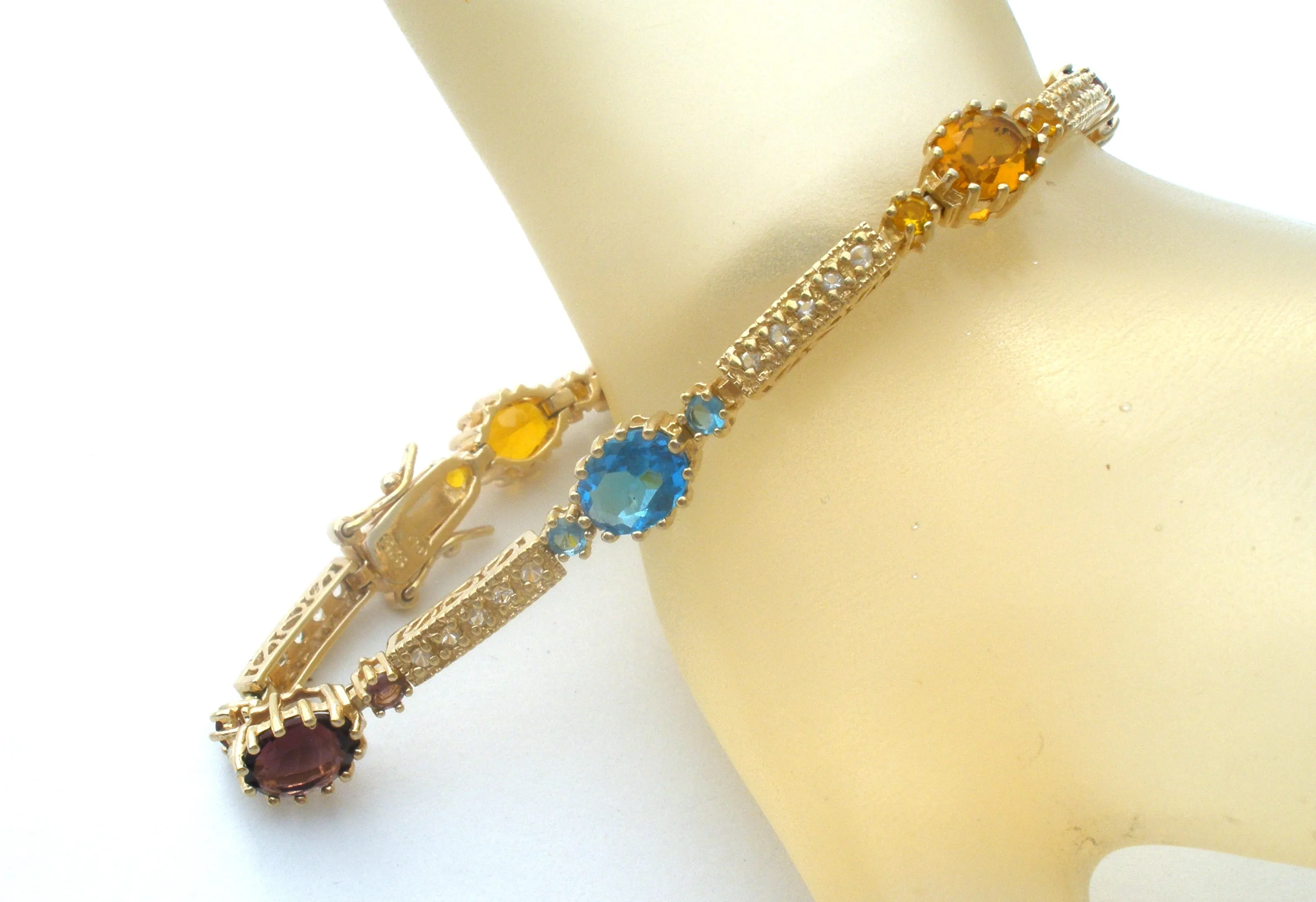Vermeil Multi Gemstone Bracelet DL 7.25"
