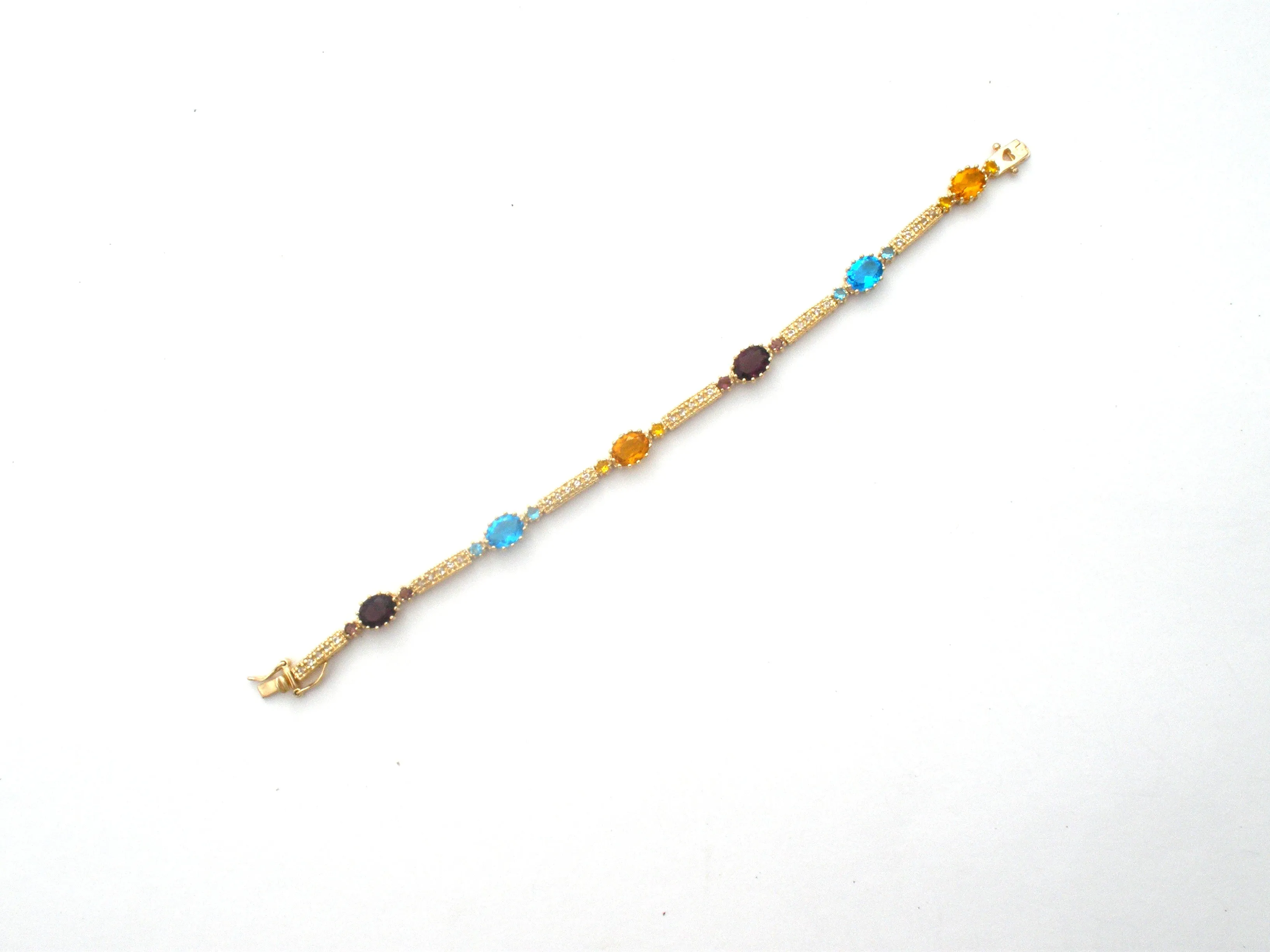 Vermeil Multi Gemstone Bracelet DL 7.25"