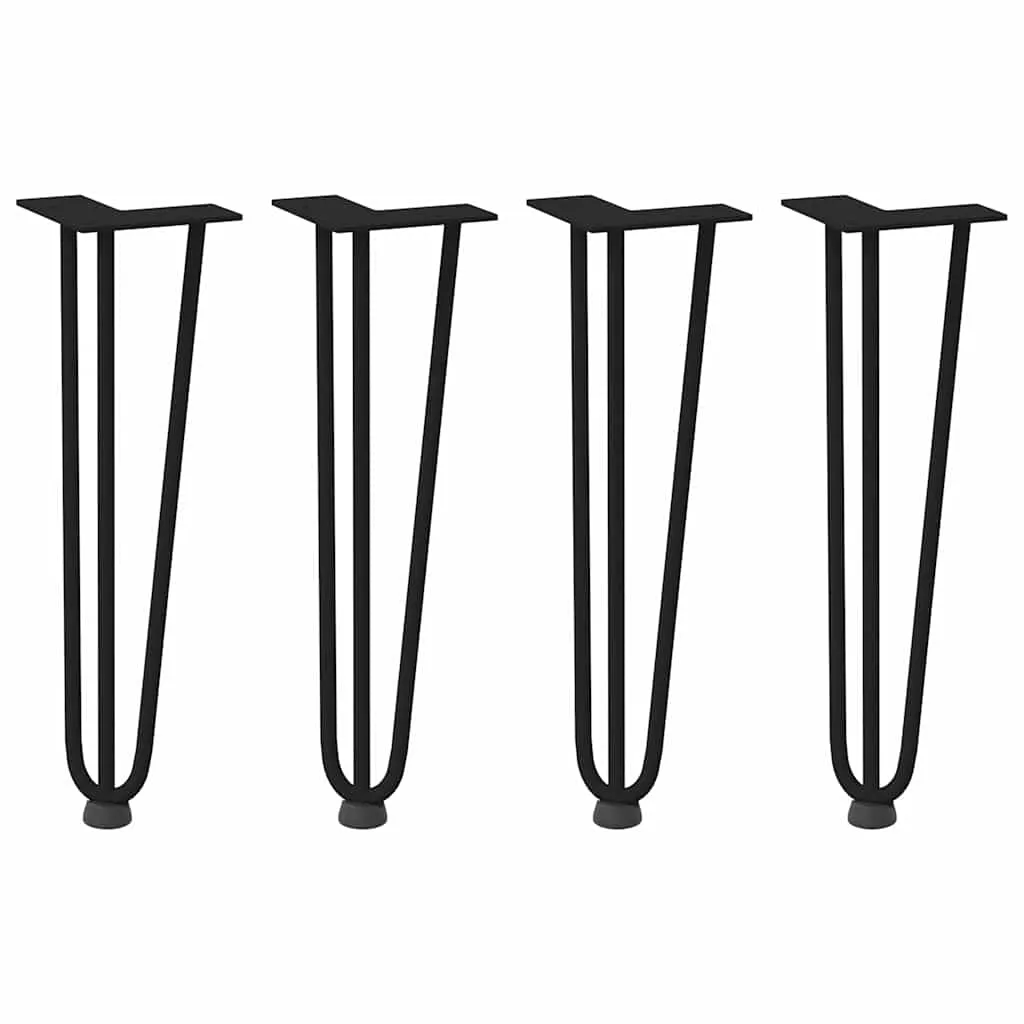 vidaXL Hairpin Table Legs 4 pcs Black 42 cm Solid Steel