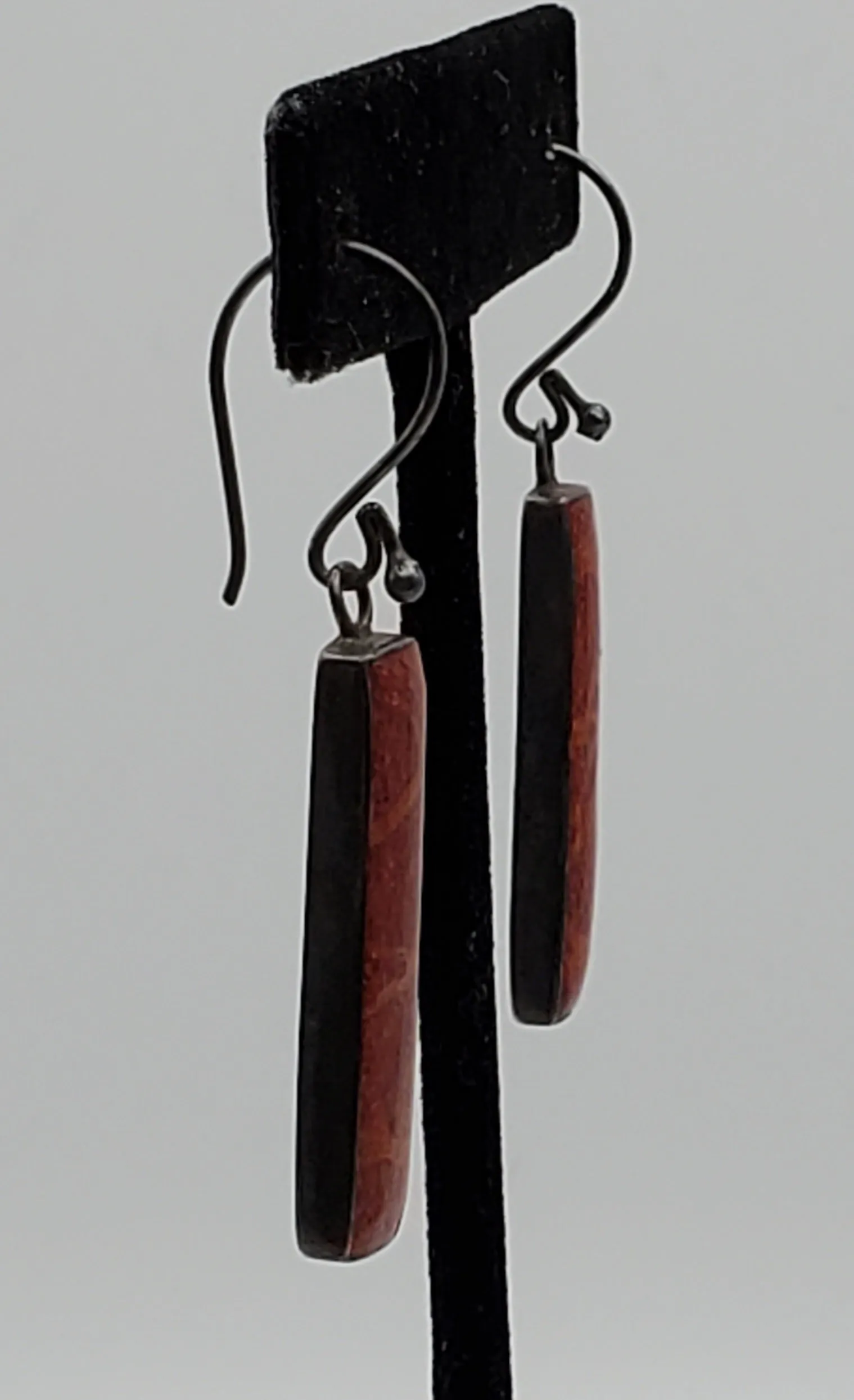 Vintage Red Coral Sterling Silver Dangle Earrings
