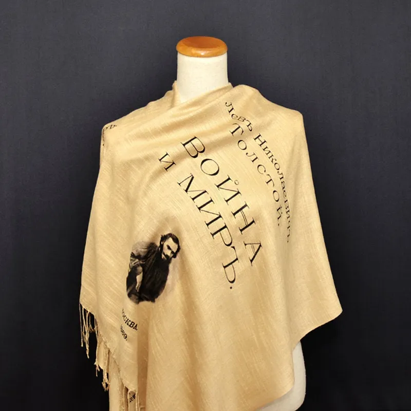 War and Peace by Leo Tolstoy shawl/scarf - Russian version