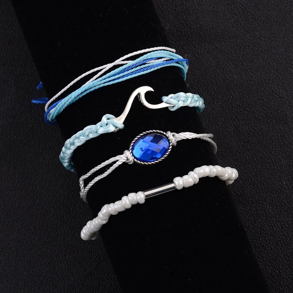 Wave blue gemstone bracelet