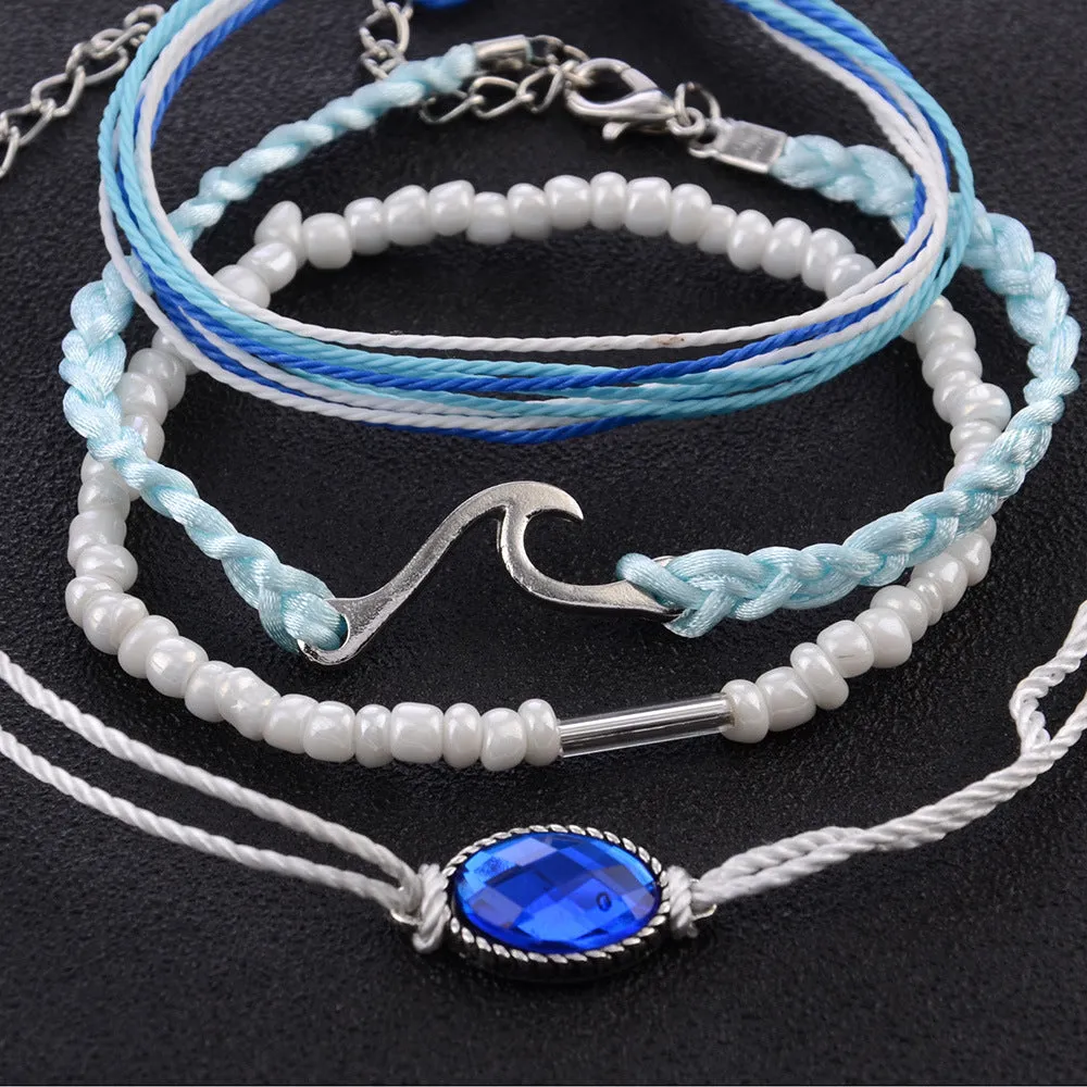 Wave blue gemstone bracelet
