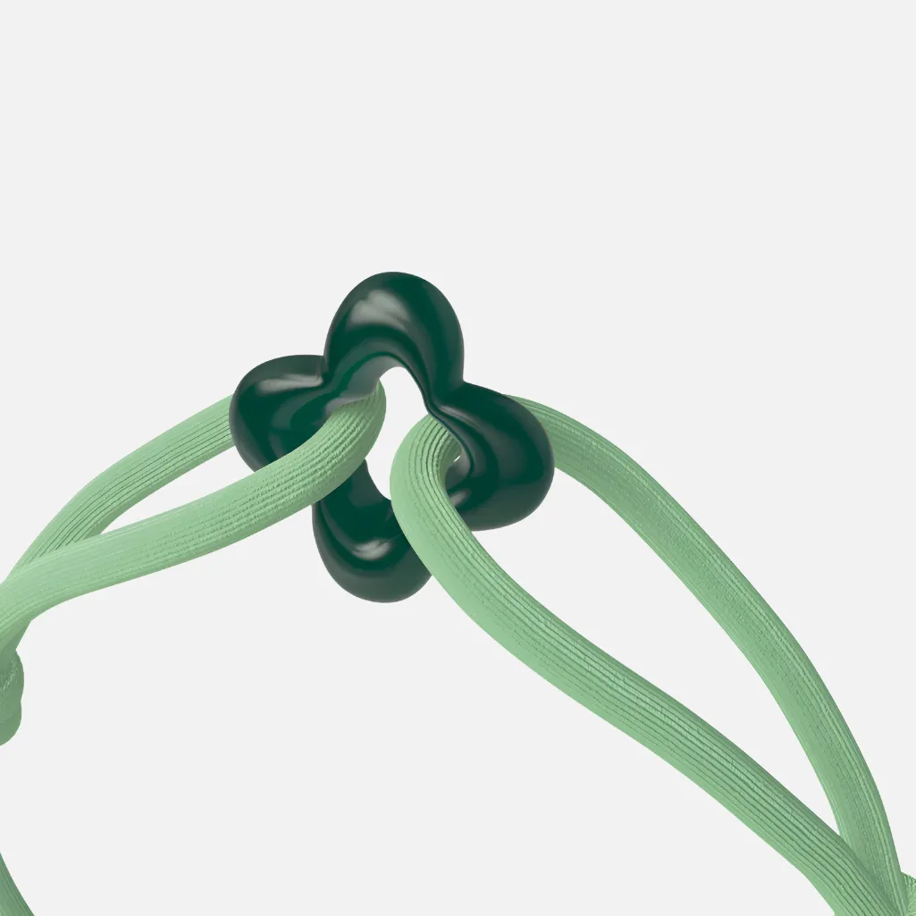 Wecord Green Clover Cord Bracelet