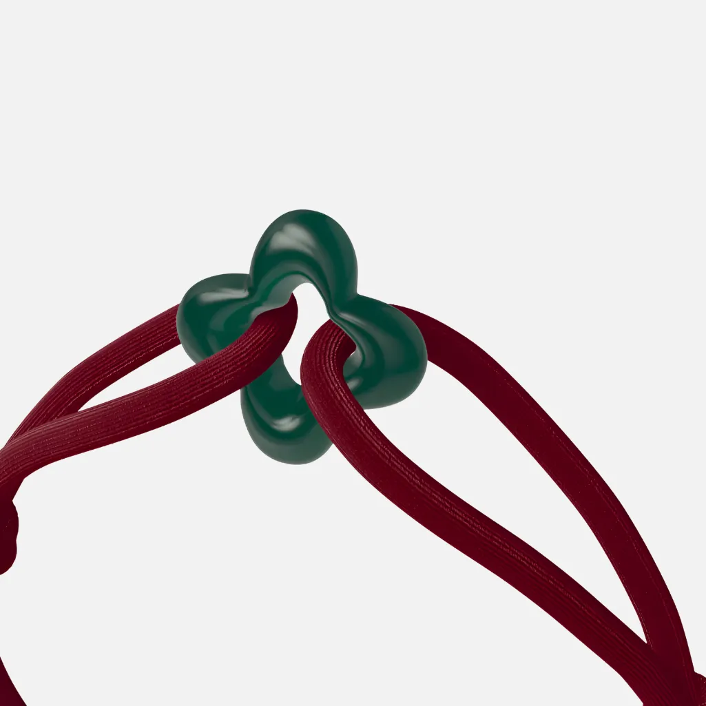 Wecord Green Clover Cord Bracelet
