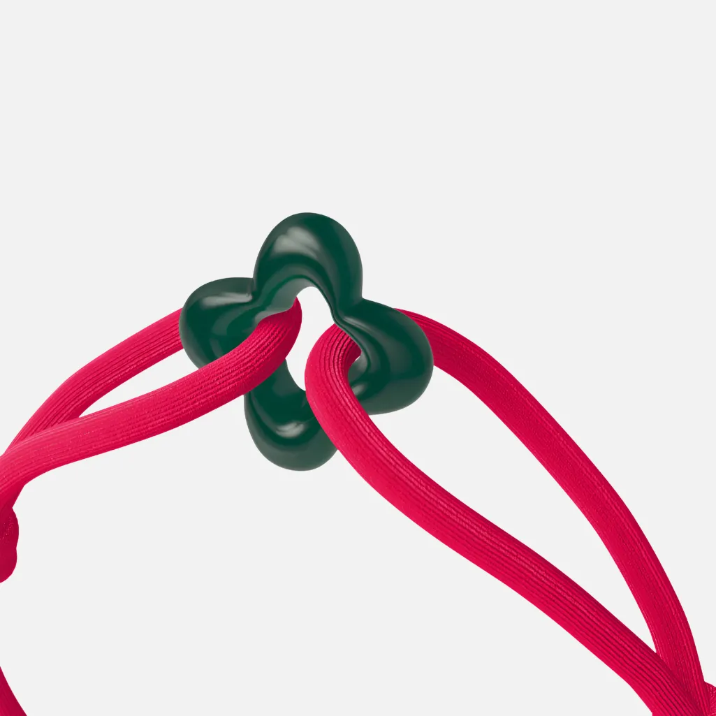 Wecord Green Clover Cord Bracelet