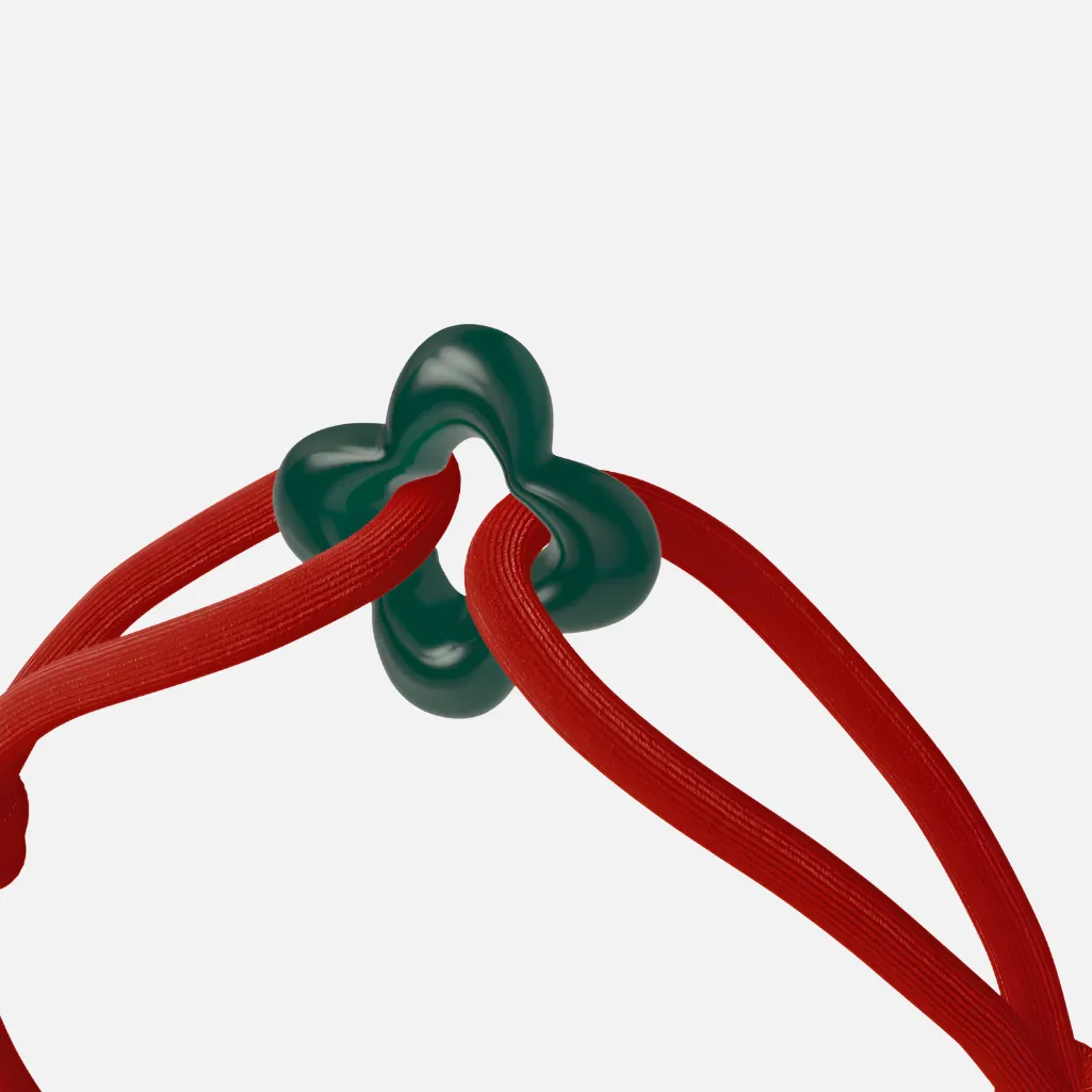 Wecord Green Clover Cord Bracelet
