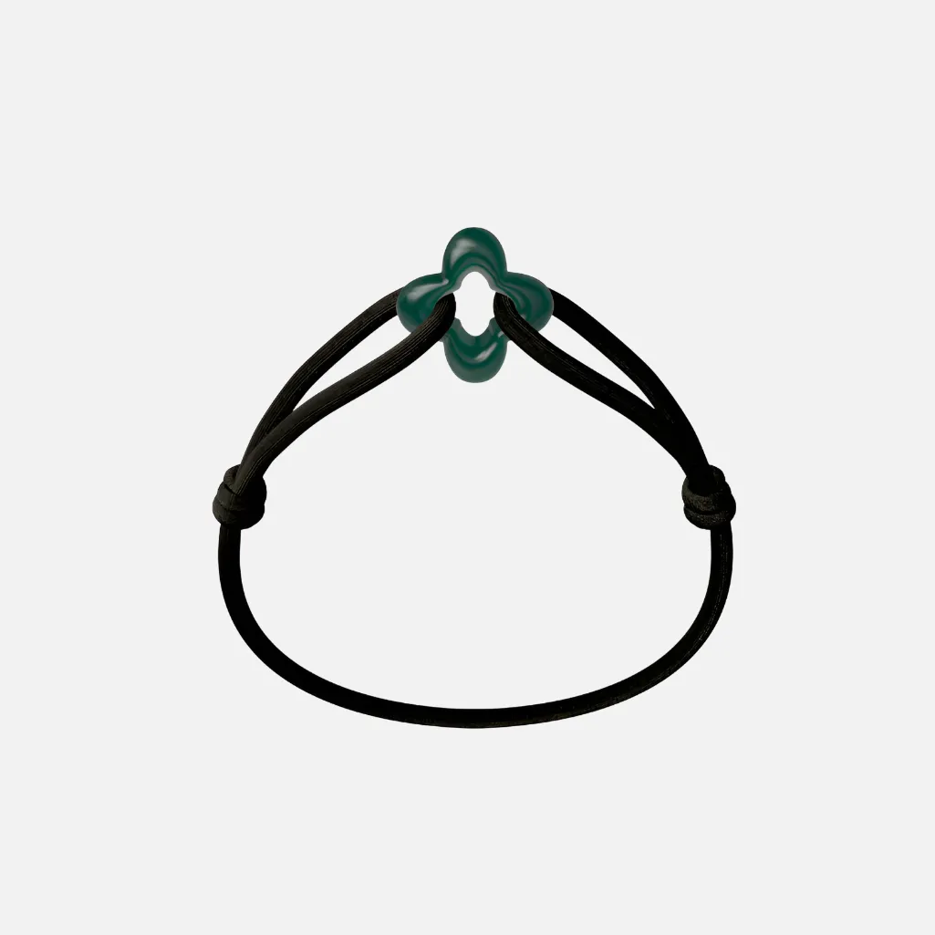 Wecord Green Clover Cord Bracelet