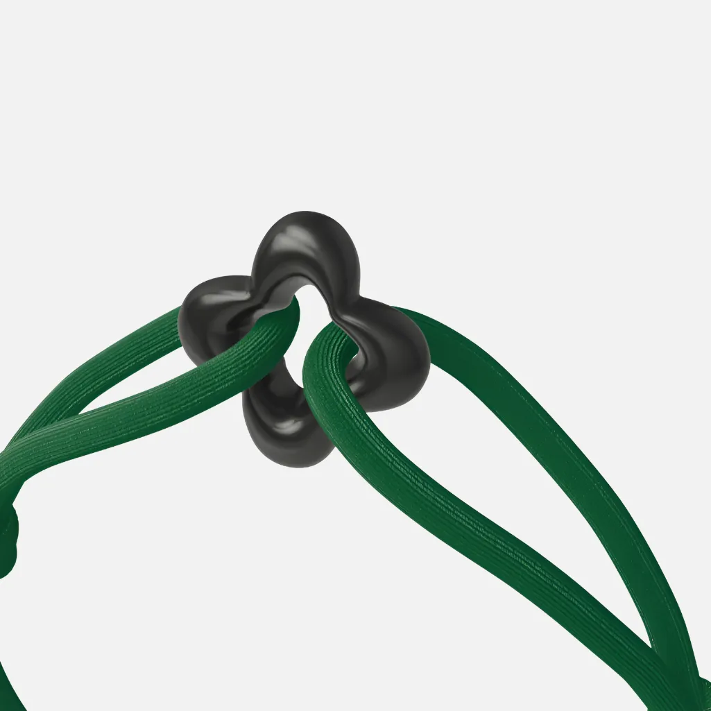 Wecord Green Clover Cord Bracelet