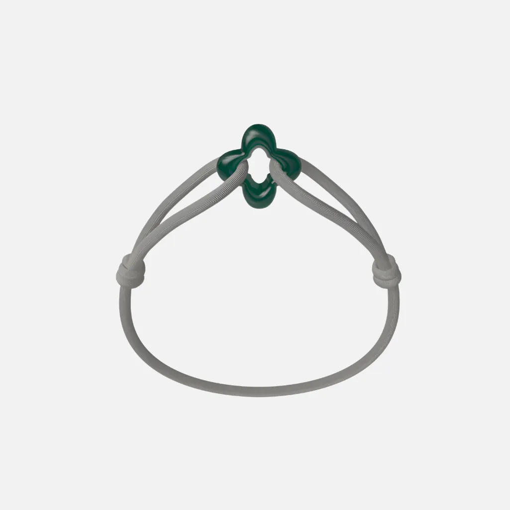 Wecord Green Clover Cord Bracelet