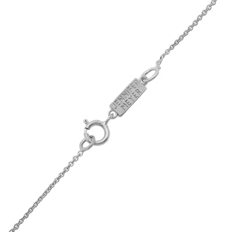 White Gold Mini Onyx Inlay Heart Necklace