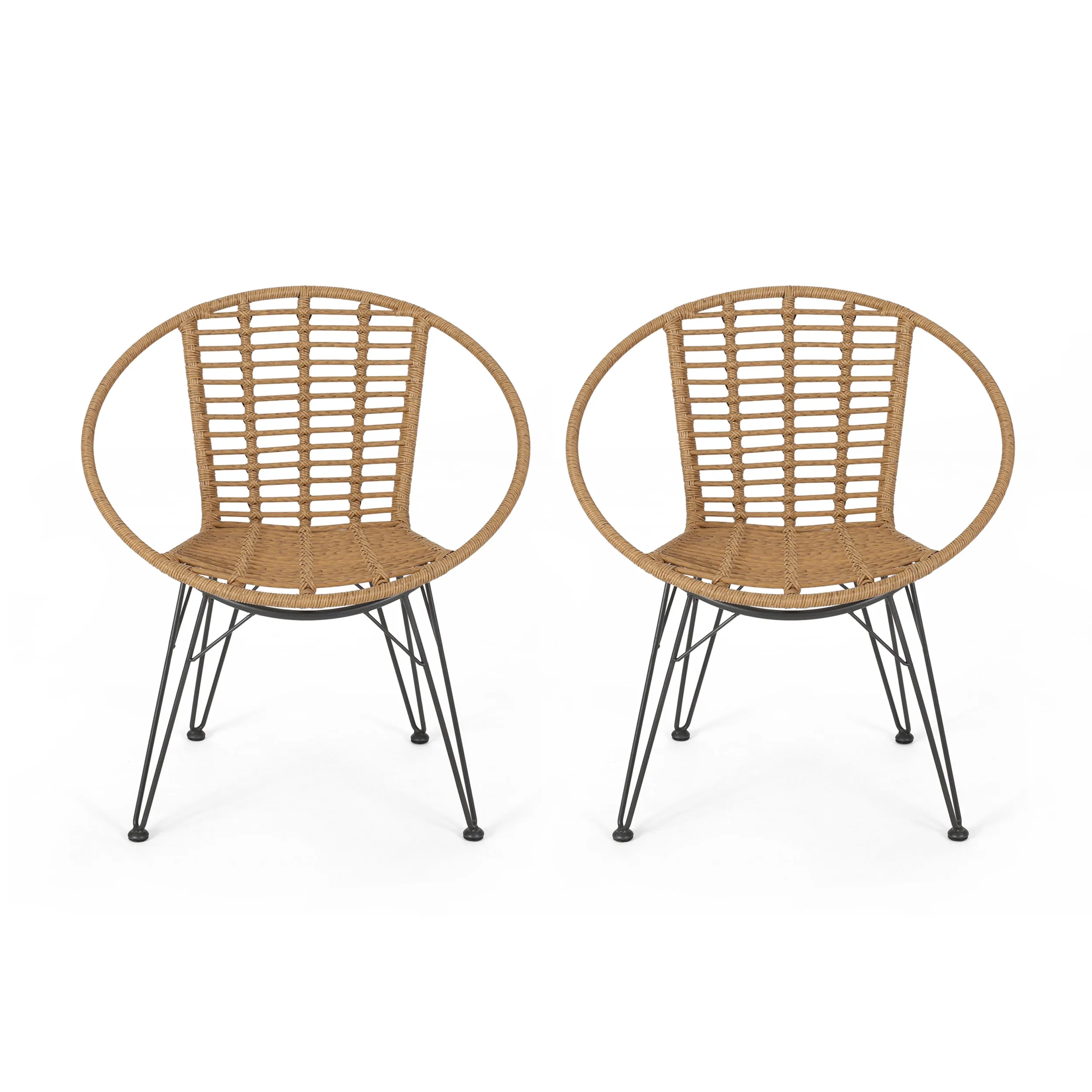 Winnie Outdoor Wicker Dining Chairs (Set of 2)