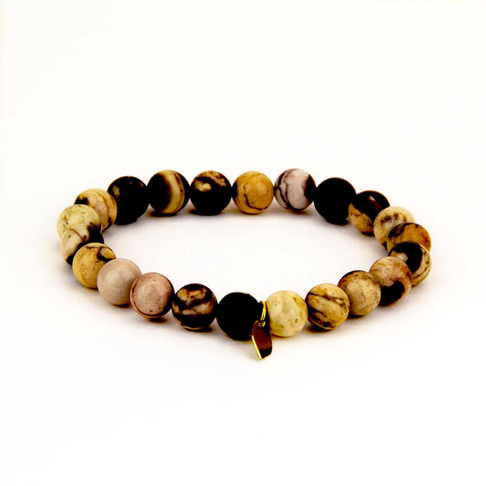 Zebra Jasper Stone Mala Bracelet