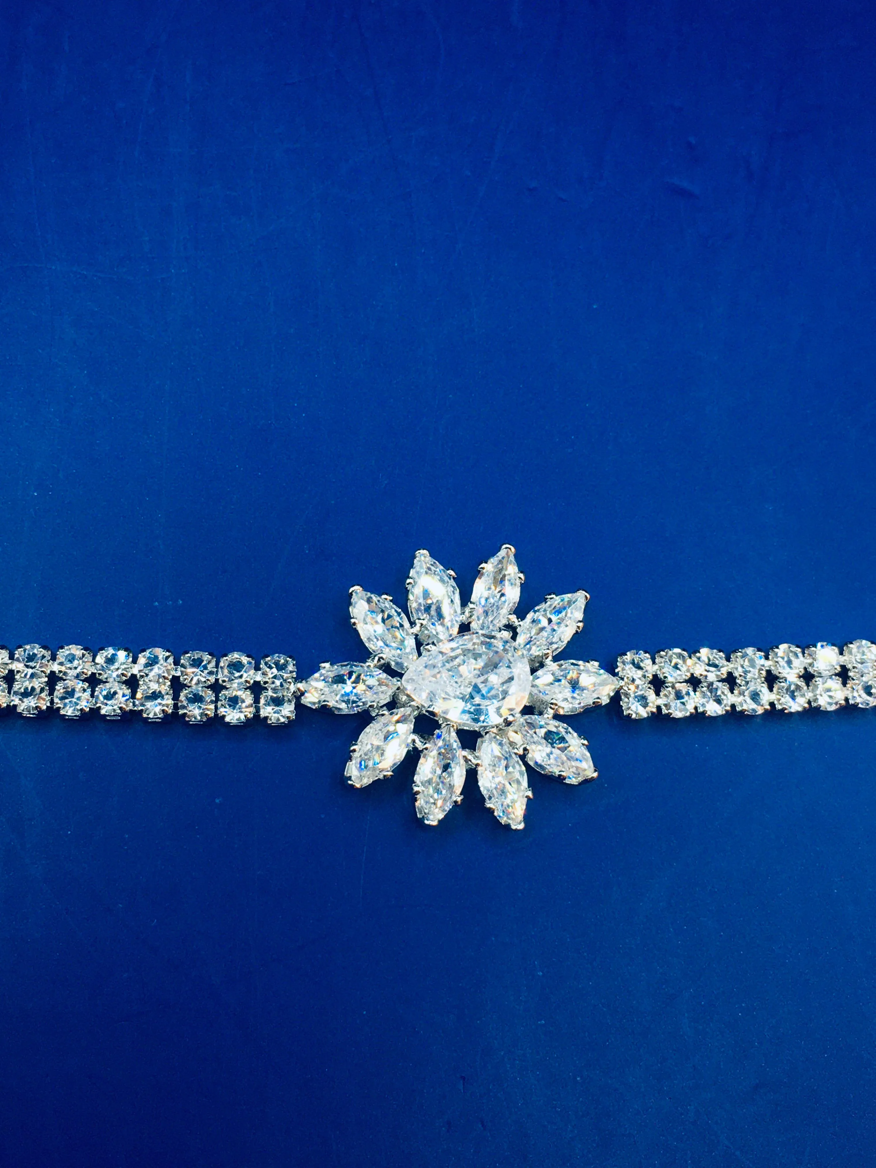 Zuhi Silver Zircon Art Deco Bracelet
