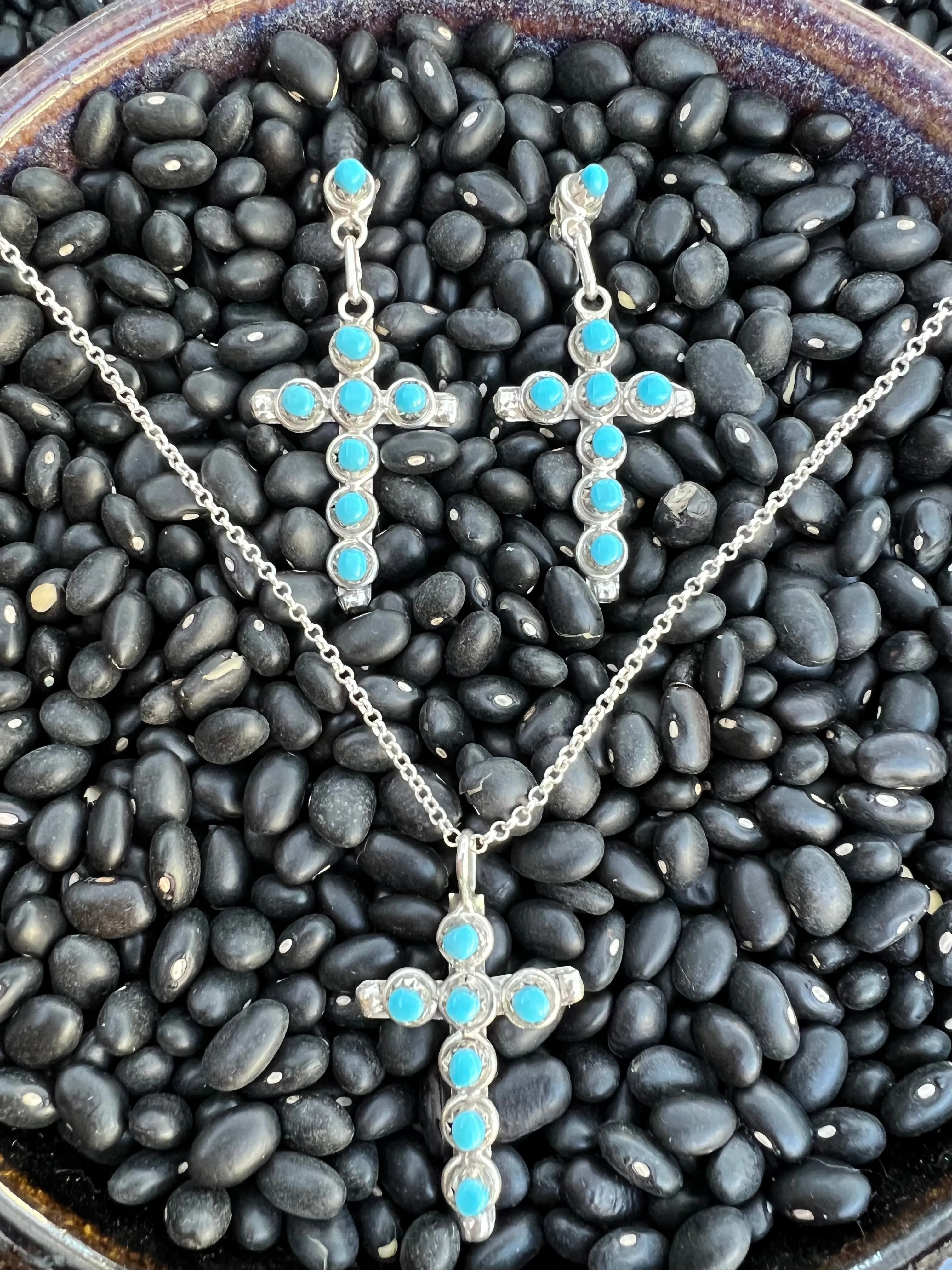 Zuni Turquoise Cross Earrings